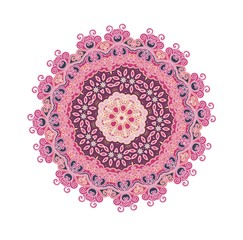 Creative mandala design. Symmetrical kaleidoscope pattern in oriental style. Line art. Vector..