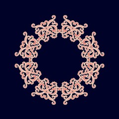 Creative mandala design. Symmetrical kaleidoscope pattern in oriental style. Line art..