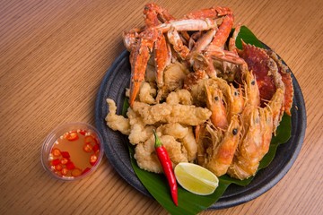 Fried sea food platter