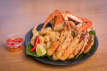 Fried sea food platter