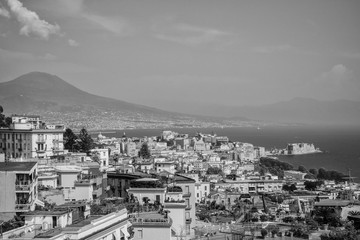 Naples, Italy - August 14, 2015 : On the shores of the sea in Naples.