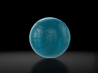 Glass world globe