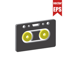 Cassette isometric icon.Vector illustration.