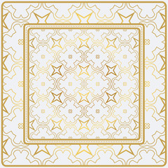 Obraz premium Geometric Pattern With Hand-Drawing Ornament. Illustration. Design For Prints, Textile, Decor, Fabric. Super Vector Pattern. Gold color