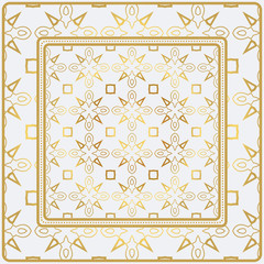 Obraz premium Geometric Pattern With Hand-Drawing Ornament. Illustration. Design For Prints, Textile, Decor, Fabric. Super Vector Pattern. Gold color
