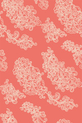 Abstract seamless background pattern with swirls. Vector illustration hand drawn. Fabric swatch, wrapping paper.
