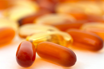 Vitamins and Healthy Supplements on white background