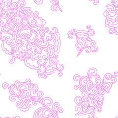 Doodle pattern. Vector illustration hand drawn. Thin line drawing. Swirls seamless background pattern , oriental style. Vector