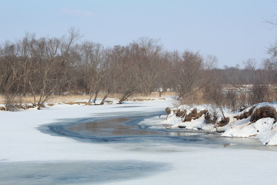 Frozen Baraboo River