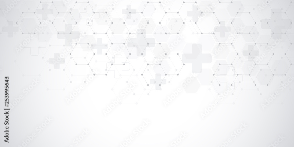 Canvas Prints abstract medical background with hexagons pattern. concepts and ideas for healthcare technology, inn