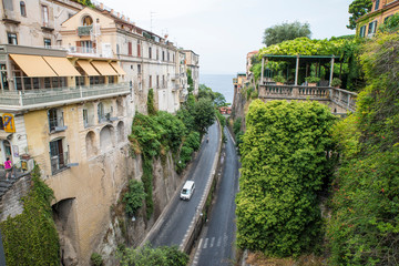 Fototapeta na wymiar Naples, Sorrento Italy - August 10, 2015 : A view of the city of Sorrento.
