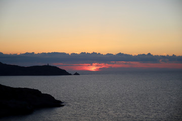Fototapeta premium sunset in calvi/corsica in france