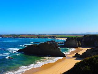 View of the beach of Mexota in Serantes, Tapia de Casariego - Asturias, Spain