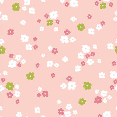 Seamless pattern background with simple hand drawn flowers. Seamless ditsy floral pattern for baby and women products,fabric,textile,wrapping paper, stationery,web design.