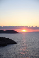 Fototapeta premium sunset in calvi on corsica france