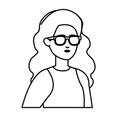 beautiful and young woman character
