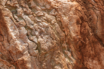 Natural texture of red stone rock.