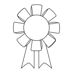 award ribbon medal symbol in black and white
