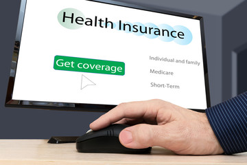 Medical insurance online. Receipt of compensation. Information on the computer screen.