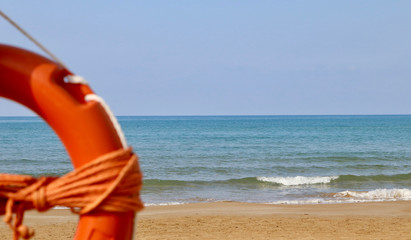 lifebelt on the beach