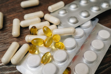 pills and tablets closeup