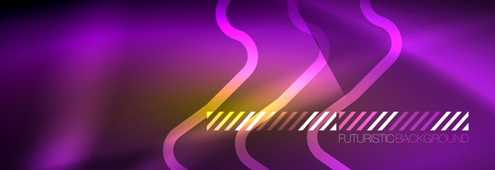 Shiny neon lights background, techno design, modern wallpaper for your project