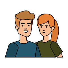 young couple avatars characters