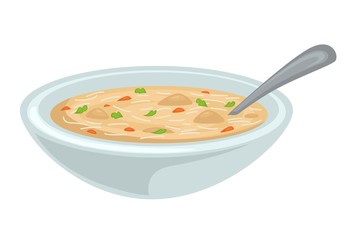 Chicken broth or bouillon poultry soup isolated dish