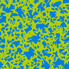 Urban UFO camouflage of various shades of blue and green colors