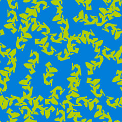 Urban UFO camouflage of various shades of blue and green colors