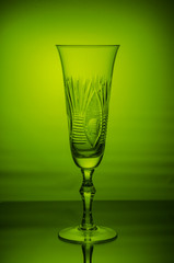 Bright colored light making its way through the glass.