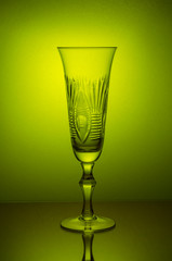 Bright colored light making its way through the glass.