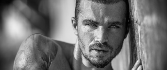 Potrait of a young handsome caucasian man