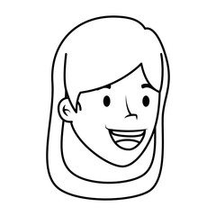 beautiful and young woman head character