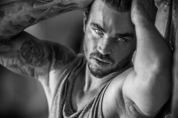 Portrait of a young handsome caucasian man