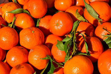 fresh tangerines isolated 