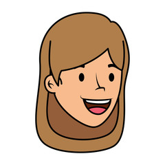 beautiful and young woman head character