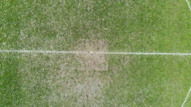 Football Field in the coutryside from over, Filmed with a DJI Mavic Air.