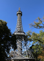 Petrin lookout tower is a tall steel framework tower in Prague i