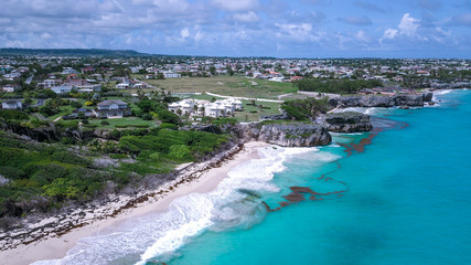 Obraz na płótnie Canvas Panoramic View to the Barbados Coastline near Bridgetown, Caribbean