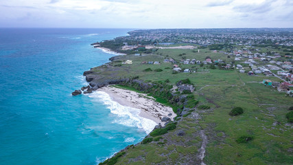 Fototapeta na wymiar Panoramic View to the Barbados Coastline near Bridgetown, Caribbean