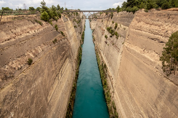 The famous canal of Corinth, Attic, Greece.