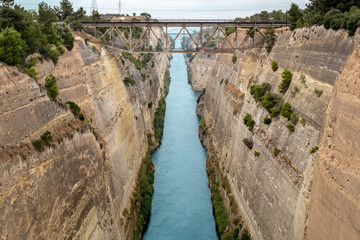The famous canal of Corinth, Attic, Greece.