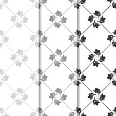 abstract floral seamless pattern with netting and leaves