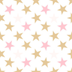 Obraz premium Seamless pattern with hand drawn stars on background. Sky background. Vector illustration.