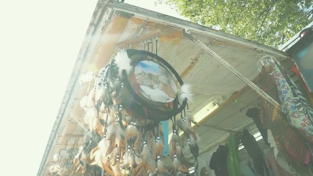Dreamcatcher moving in the wind