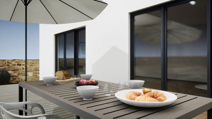 vue 3d petit déjeuner