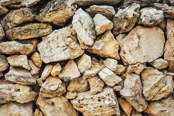  wall of a primitive structure of rough stone.
