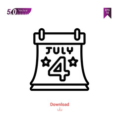 Outline 4th-of-july icon isolated on white background. Best modern. Graphic design, mobile application, beauty, user interface. Editable stroke. EPS10 format vector illustration