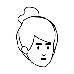 beautiful and young woman head character